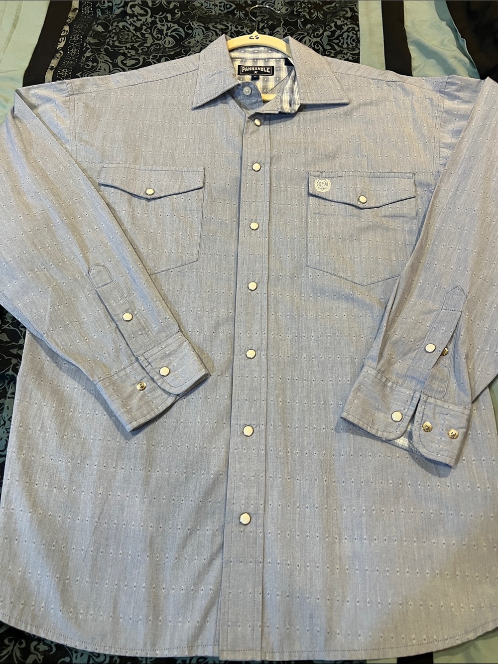 Panhandle Slim Light Blue Western Pearl Snap Shirt